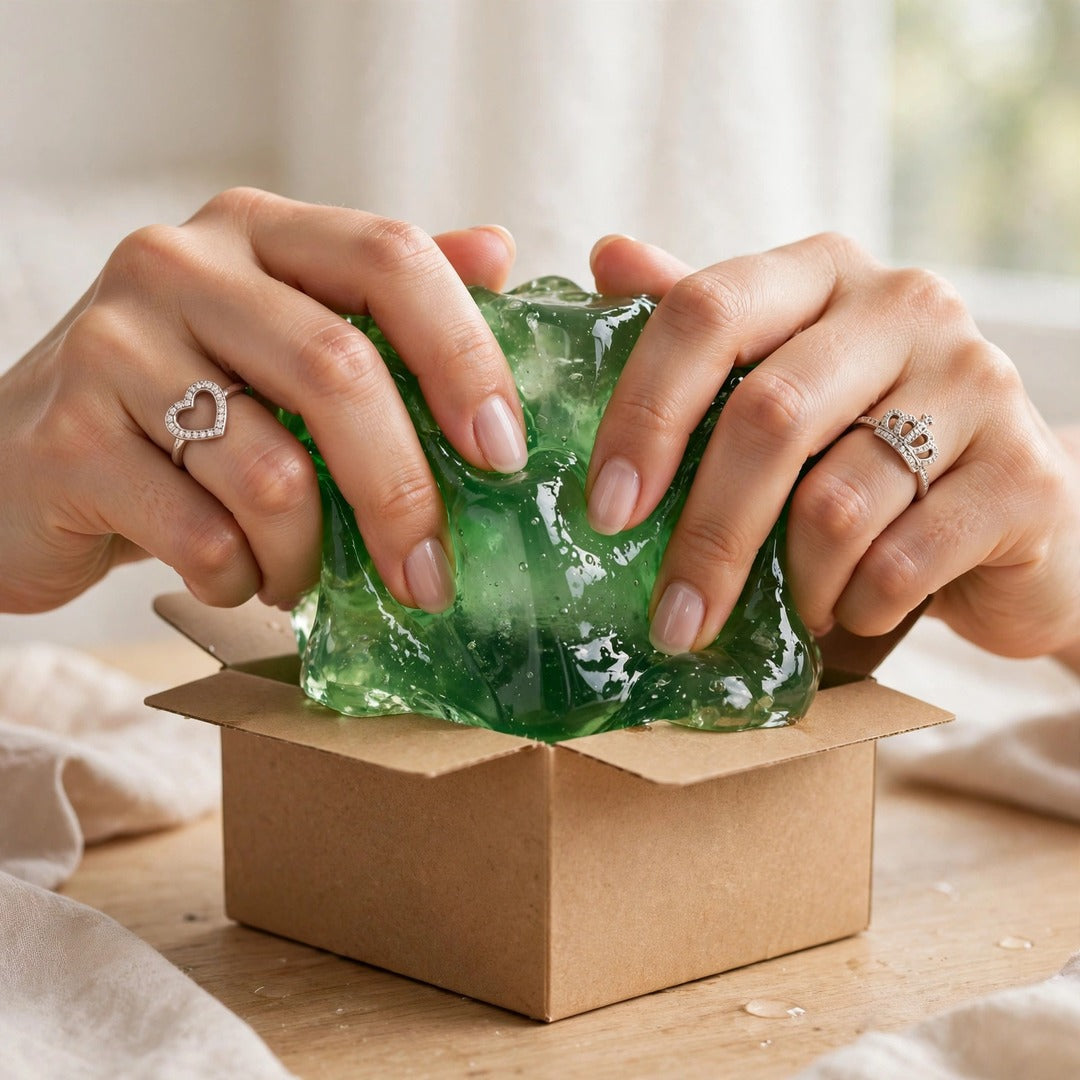 Green Ice Cube squishy lifestyle photo