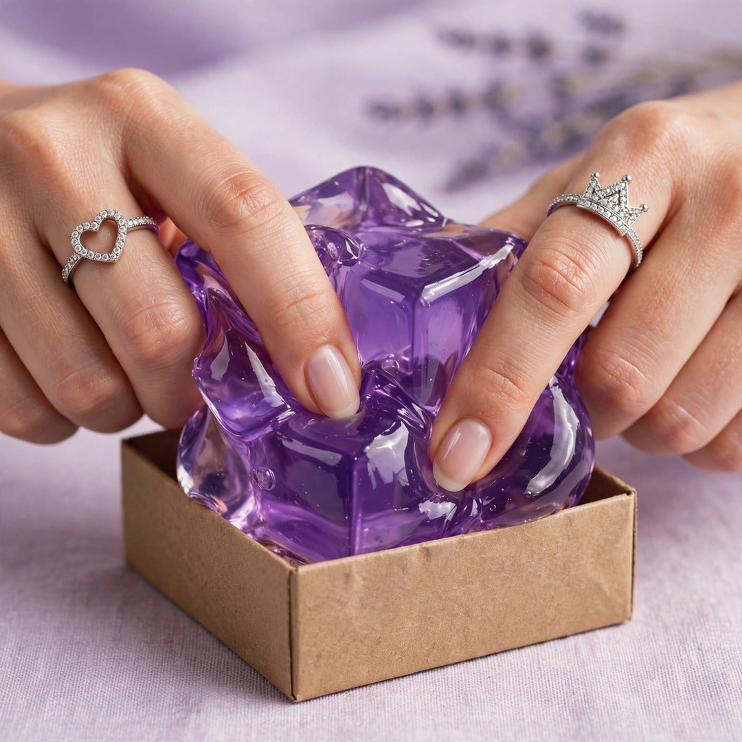 Purple Ice Cube squishy lifestyle photo