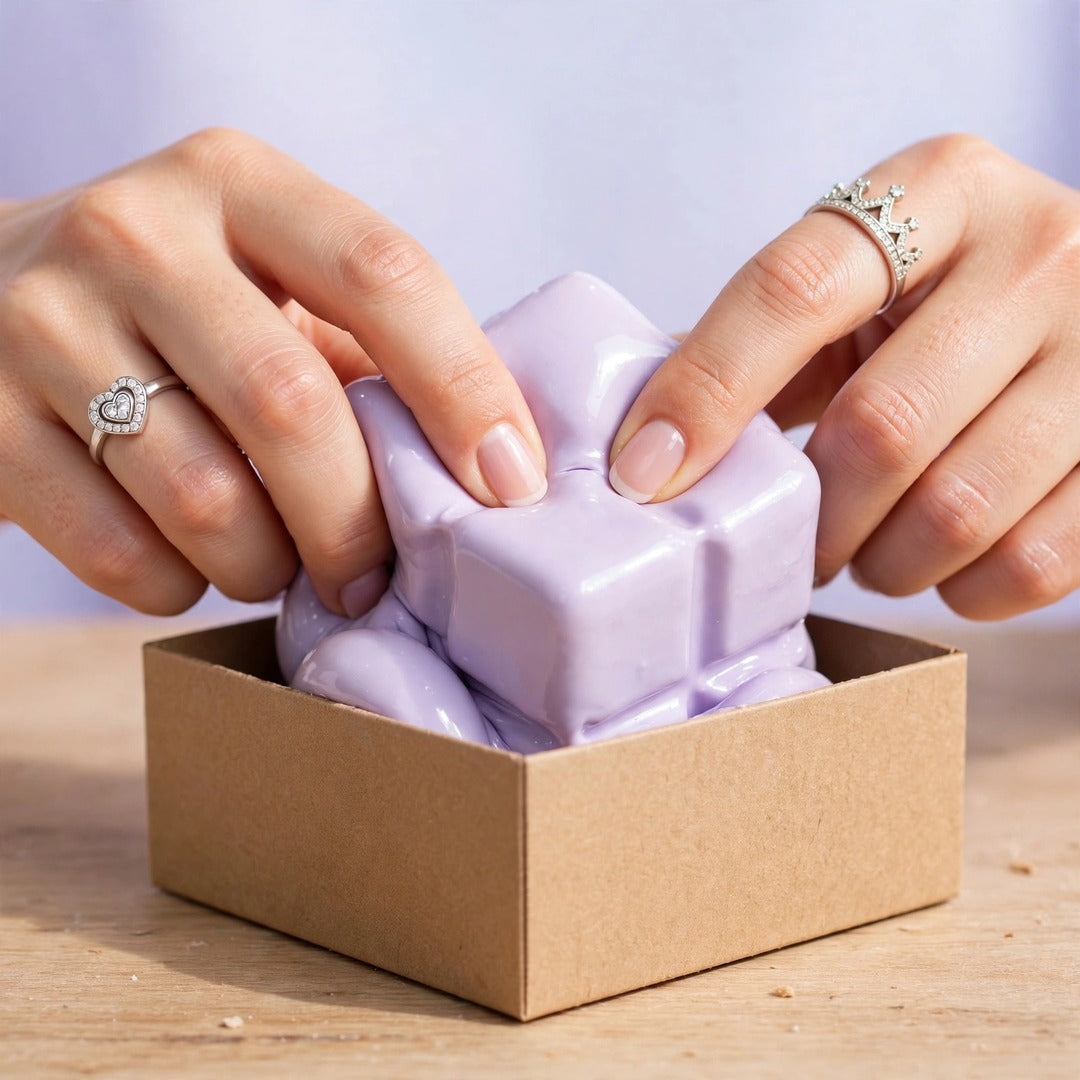 Violet Squishy Box squishy lifestyle photo
