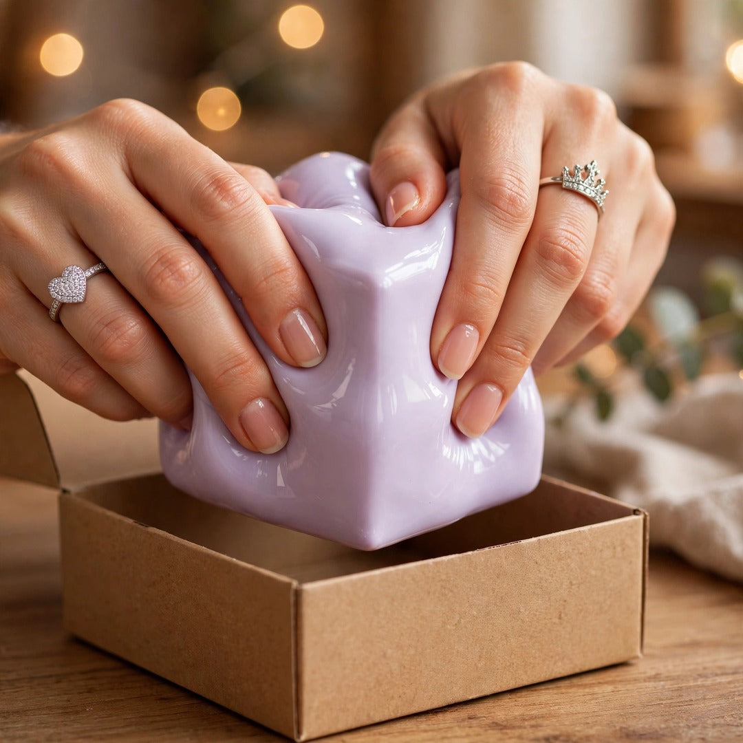 Violet Squishy Box squishy lifestyle photo