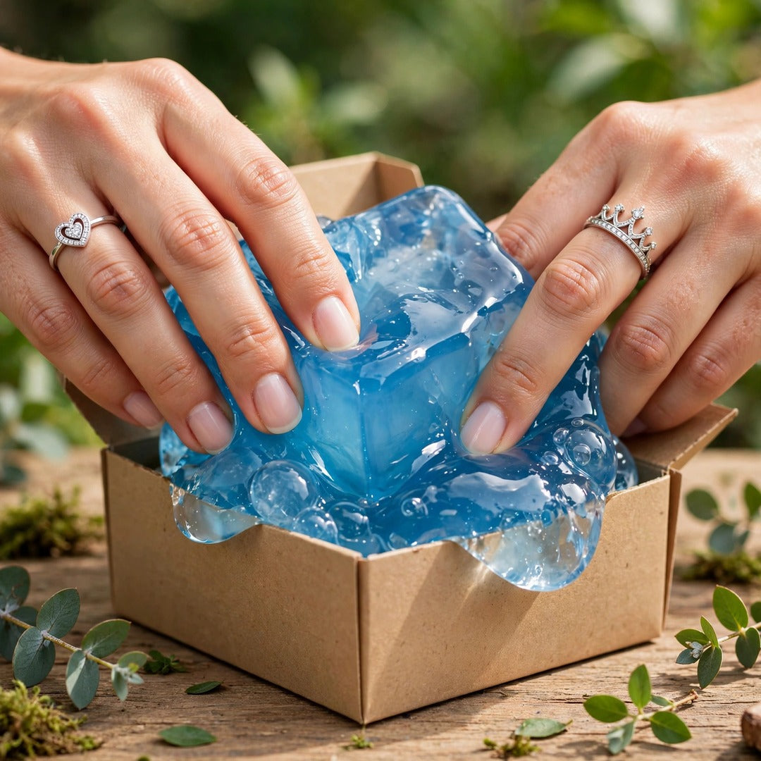 Blue Ice Cube squishy lifestyle photo