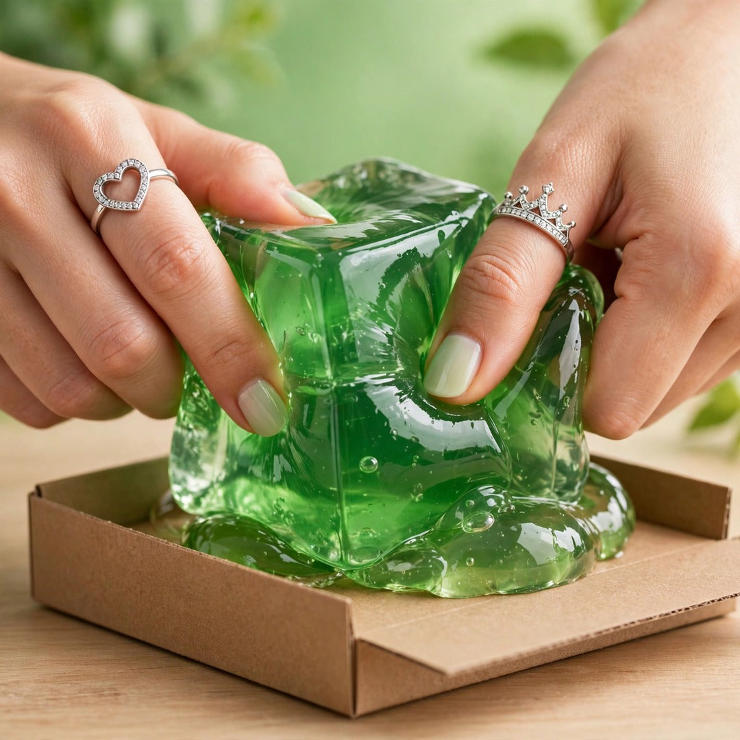 Green Ice Cube squishy lifestyle photo