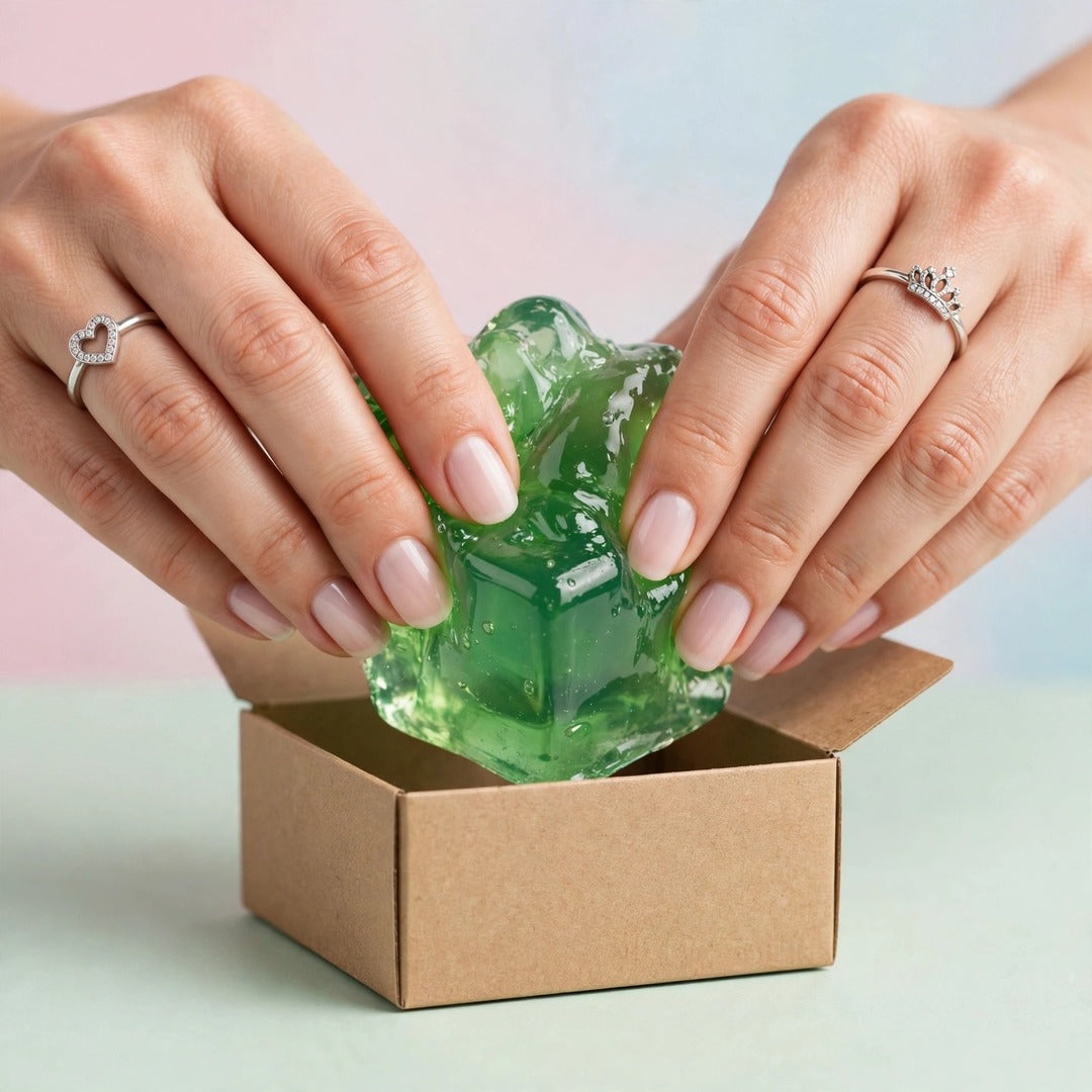 Green Ice Cube squishy lifestyle photo