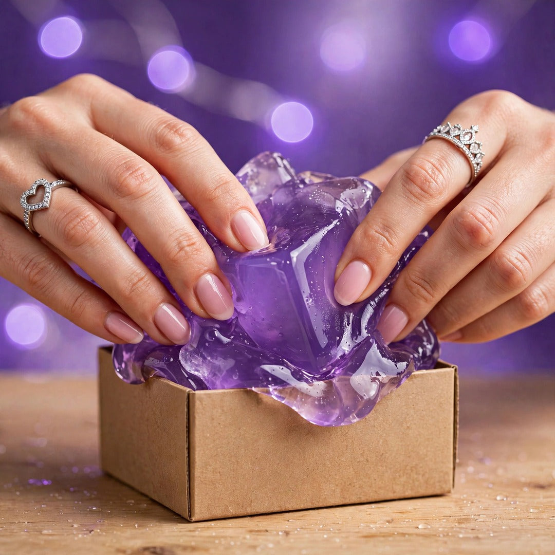Purple Ice Cube squishy lifestyle photo